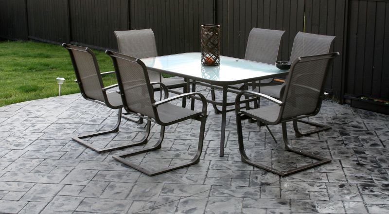 Outdoor Patio with Stamped Concrete
